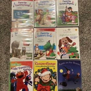 (15) Kids DVD Lot Baby Genius Einstein Sesame Street Curious George